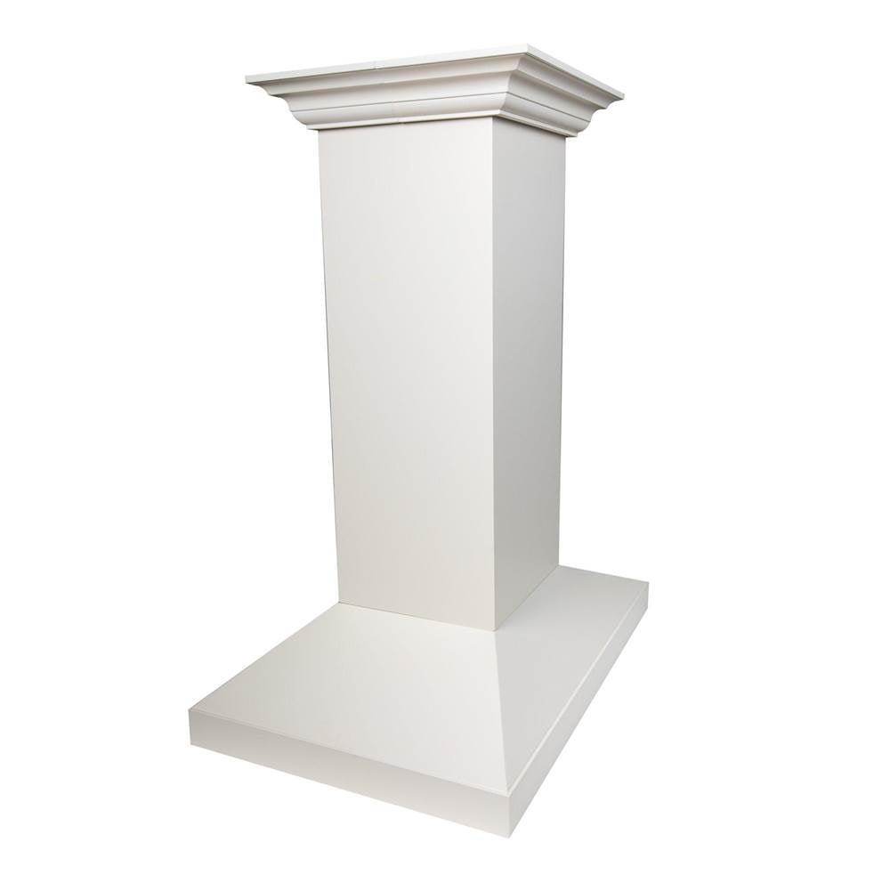Z-Line - 36'' Wooden Island Mount Range Hood in White - Includes Motor