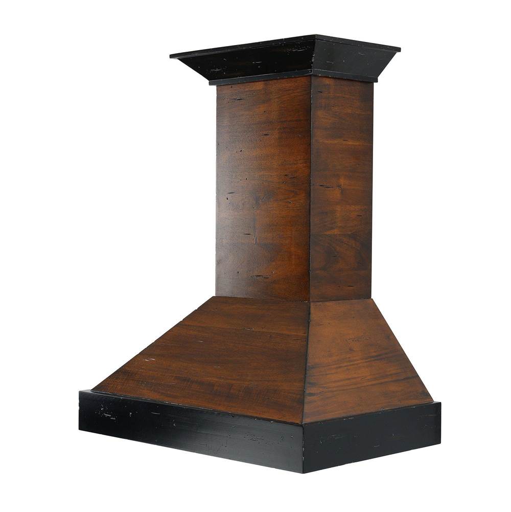 Z-Line - 30'' Wooden Wall Mount Range Hood in Antigua and Walnut - Includes Motor