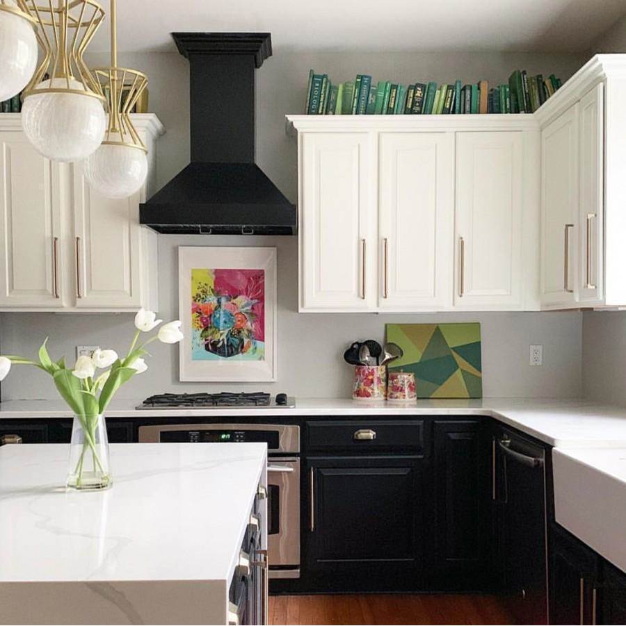 36'' Wooden Wall Mount Range Hood in Black - Includes Motor