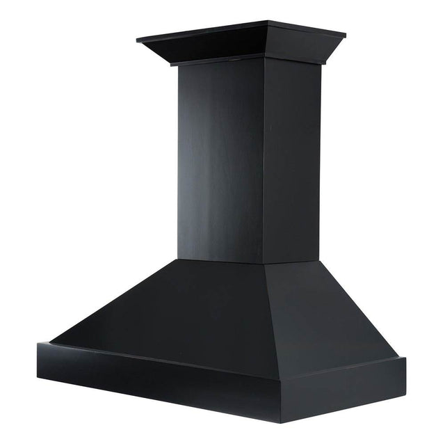 Z-Line - 30'' Wooden Wall Mount Range Hood in Black - Includes Motor