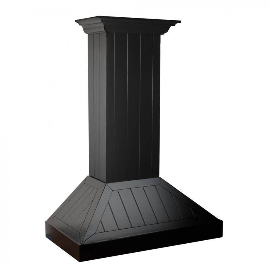 Z-Line - 30'' Wooden Wall Mount Range Hood in Black - Includes Motor