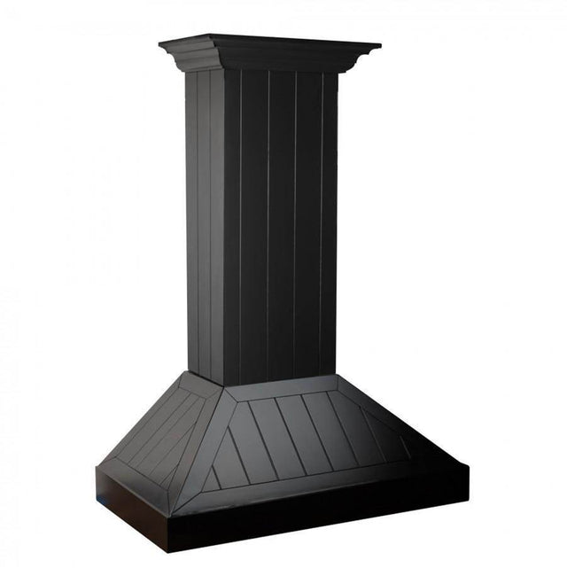 Z-Line - 30'' Wooden Wall Mount Range Hood in Black - Includes Motor