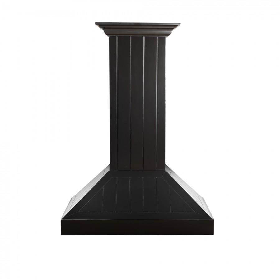 Z-Line - 36'' Wooden Wall Mount Range Hood in Black - Includes Motor