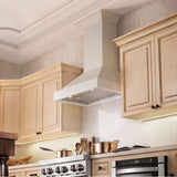 48'' Wooden Wall Mount Range Hood in White - Includes Motor