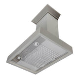 48'' Wooden Wall Mount Range Hood in Gray - Includes Motor