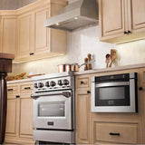 48'' Wooden Wall Mount Range Hood in Gray - Includes Motor