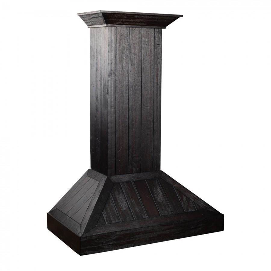 Z-Line - 30'' Wooden Wall Mount Range Hood in Rustic Dark Finish - Includes Motor