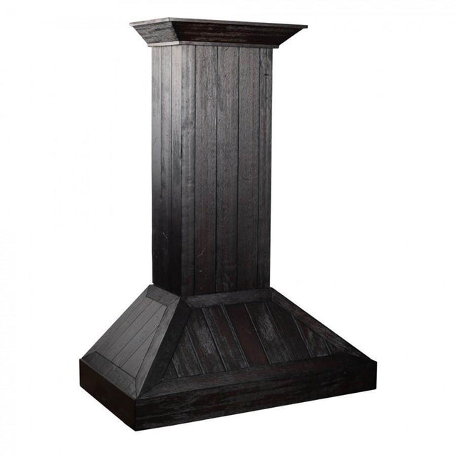 Z-Line - 30'' Wooden Wall Mount Range Hood in Rustic Dark Finish - Includes Motor