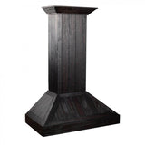 Z-Line - 36'' Wooden Wall Mount Range Hood in Rustic Dark Finish - Includes Motor