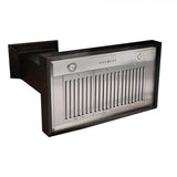 36'' Wooden Wall Mount Range Hood in Rustic Dark Finish - Includes Motor