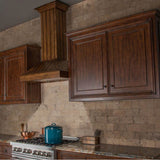 36'' Wooden Wall Mount Range Hood in Rustic Light Finish - Includes Motor