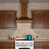 36'' Wooden Wall Mount Range Hood in Rustic Light Finish - Includes Motor