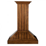 36'' Wooden Wall Mount Range Hood in Rustic Light Finish - Includes Motor