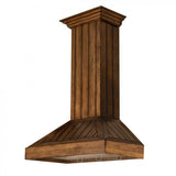 Z-Line - 36'' Wooden Wall Mount Range Hood in Rustic Light Finish - Includes Motor