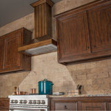36'' Wooden Wall Mount Range Hood in Rustic Light Finish - Includes Motor