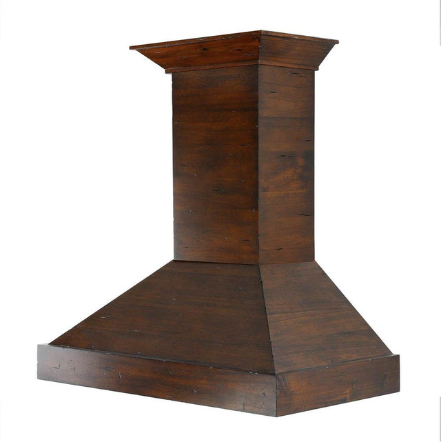 Z-Line - 30'' Wooden Wall Mount Range Hood in Walnut - Includes Motor