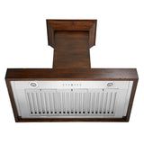 48'' Wooden Wall Mount Range Hood in Walnut - Includes Motor