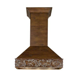 Z-Line - 48'' Wooden Wall Mount Range Hood in Walnut - Includes Remote Motor