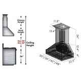 48'' Wooden Wall Mount Range Hood in Walnut - Includes Remote Motor