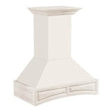36'' Wooden Wall Mount Range Hood in White - Includes Motor