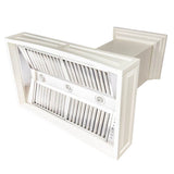 36'' Wooden Wall Mount Range Hood in White - Includes Motor