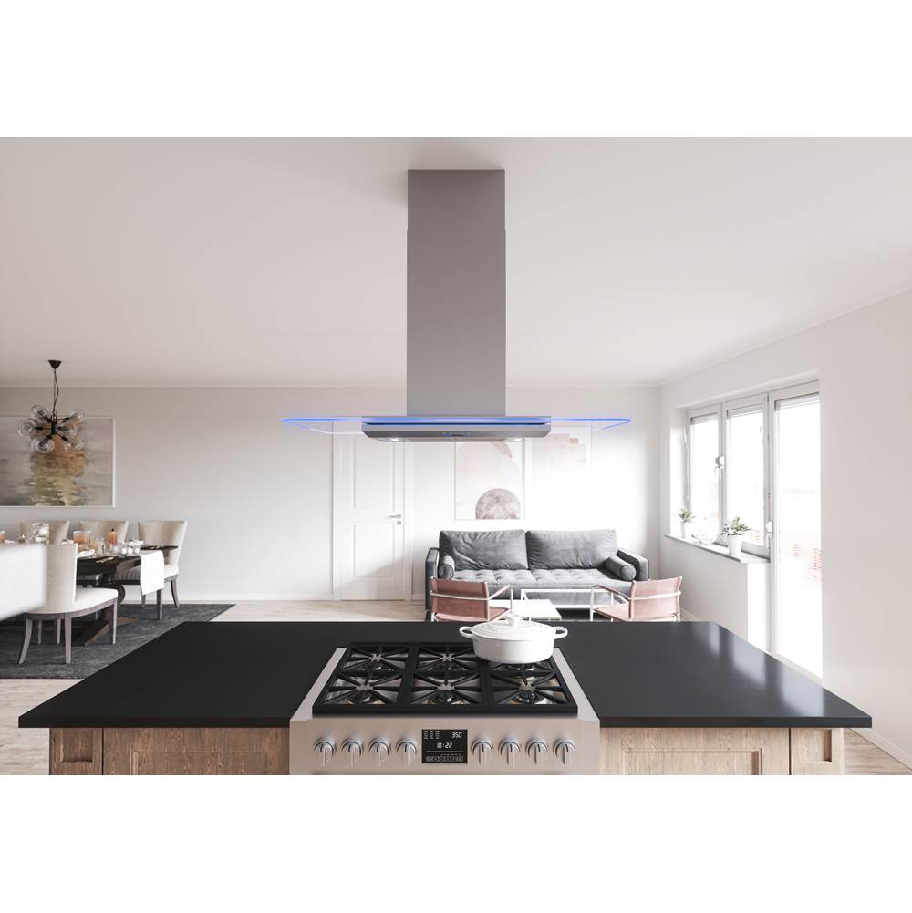 Verona, Island, 90cm, SS and Glass, LED, ACT
