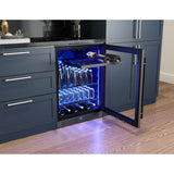 Presrv beverage, 24'' compact, blk Stainless Steel and glass, reversible, 1 zone