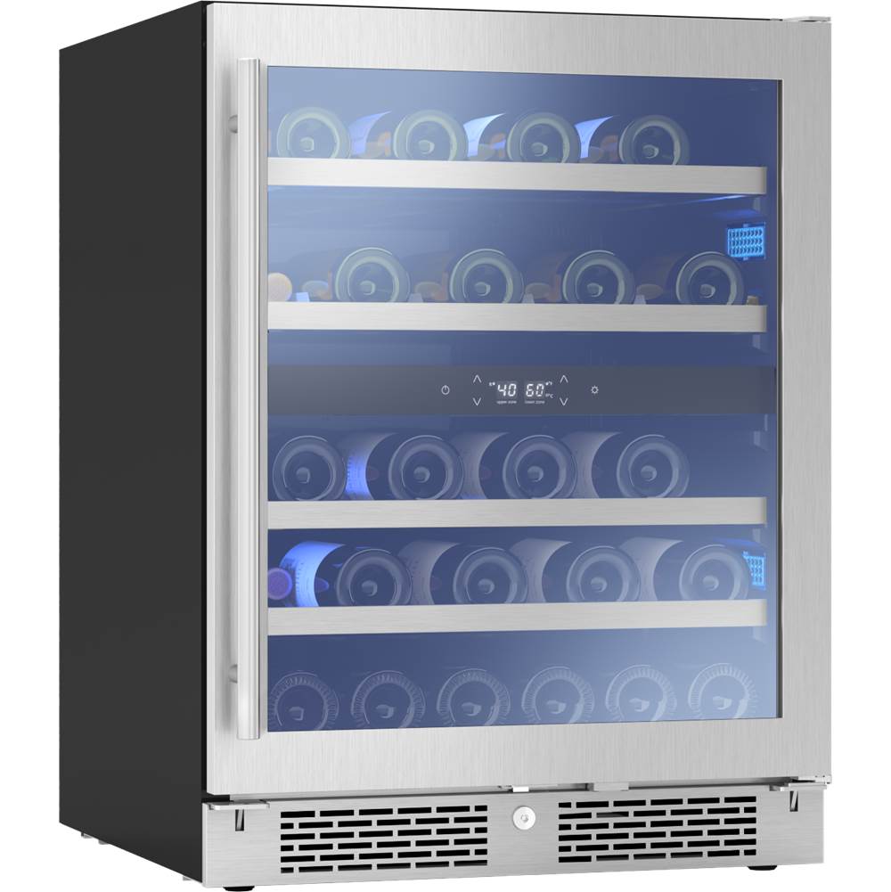 Presrv ADA Wine Cooler, 24in Compact, SS and Glass, Reversible Door  and  Lock, 2 zones