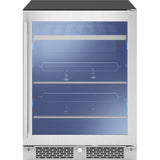 Presrv ADA Beverage Cooler, 24in Compact, SS and Glass, Reversible Door  and  Lock, 1 Zone