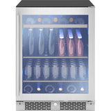 Zephyr - Presrv ADA Beverage Cooler, 24in Compact, SS and Glass, Reversible Door  and  Lock, 1 Zone - Stainless Steel,Glass