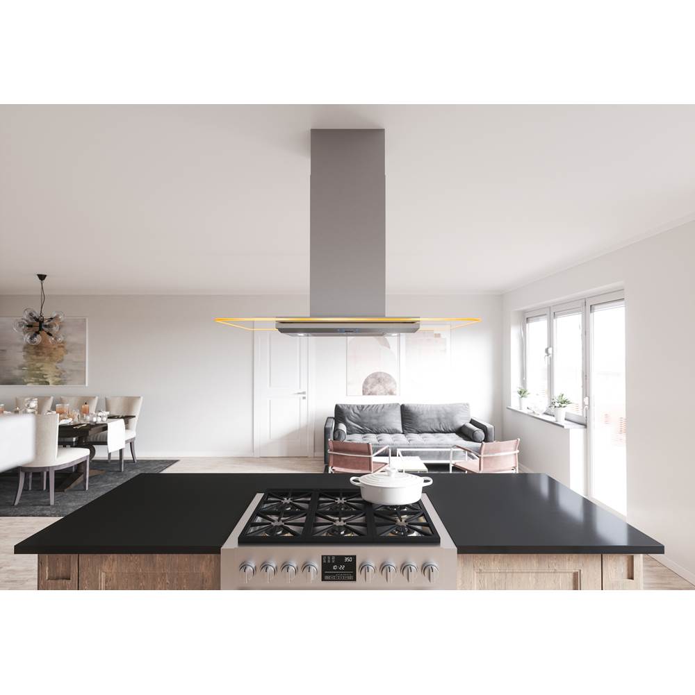 Verona, Island, 90cm, SS and Glass, LED, ACT