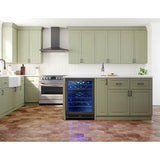 Presrv wine cooler, 24'' compact, blk Stainless Steel and glass, reversible, 2 zones