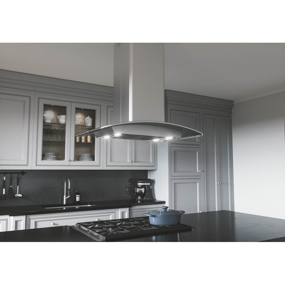 Milano Connect Island, 90cm, SS and Glass, LED, ACT