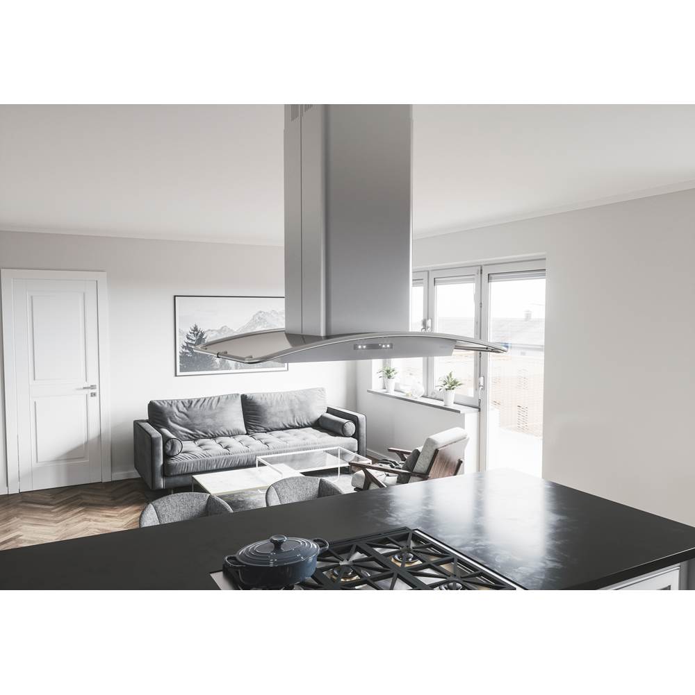 Milano Connect Island, 90cm, SS and Glass, LED, ACT