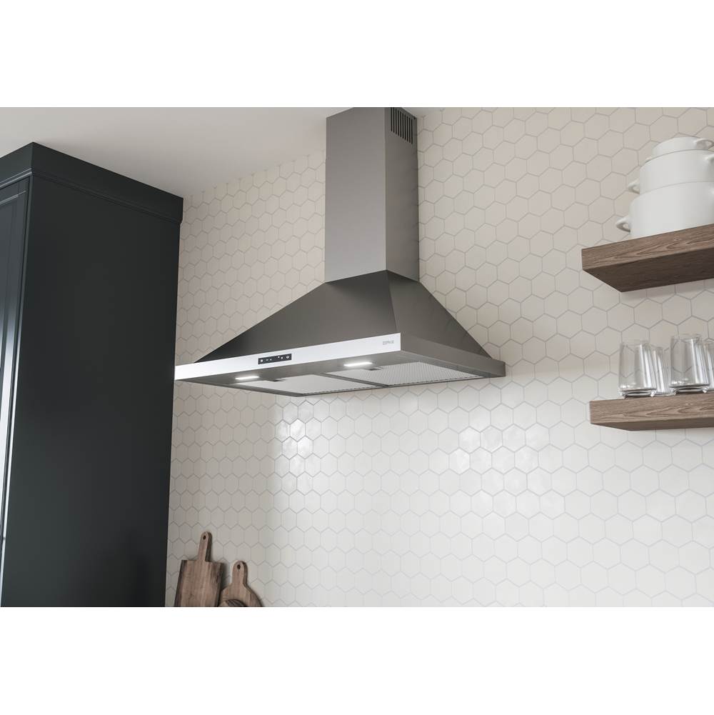 Ombra, Wall, 30'', Black SS, 600 CFM