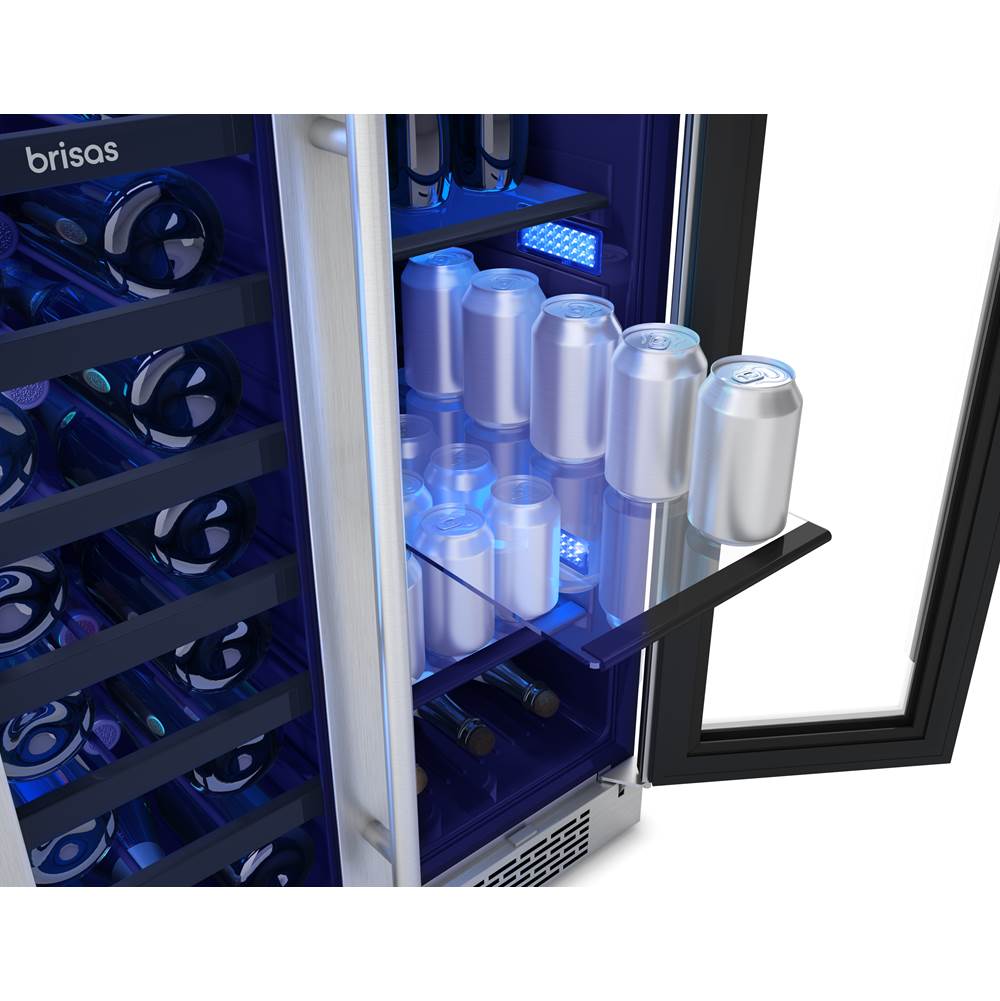 Brisas Wine Bev Cooler, 24in UC, SS+Gls, Fr Dr, 2Z