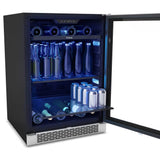 Brisas Single Zone Under Counter Beverage Cooler in Stainless Steel with Reversible Door