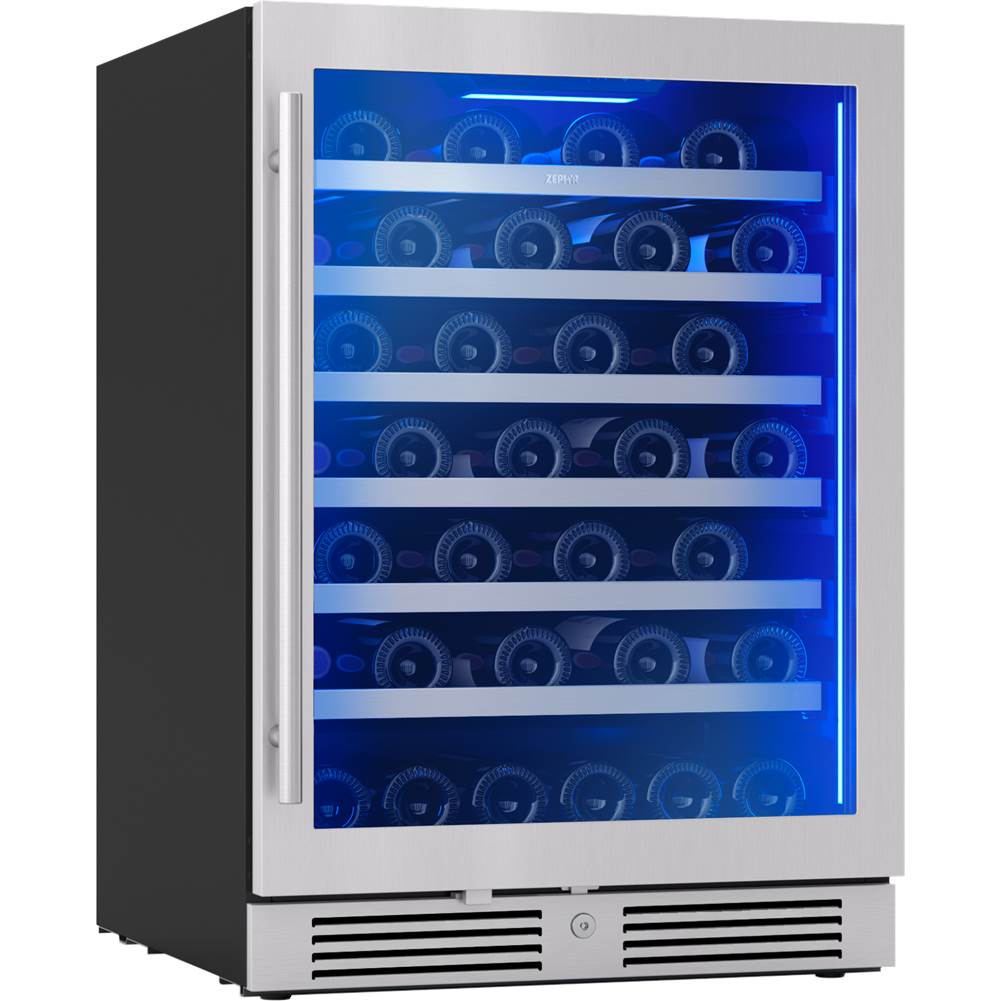 Presrv wine cooler, 24'' compact, Stainless Steel and glass, reversible, 1 zone