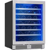 Presrv wine cooler, 24'' compact, Stainless Steel and glass, reversible, 1 zone