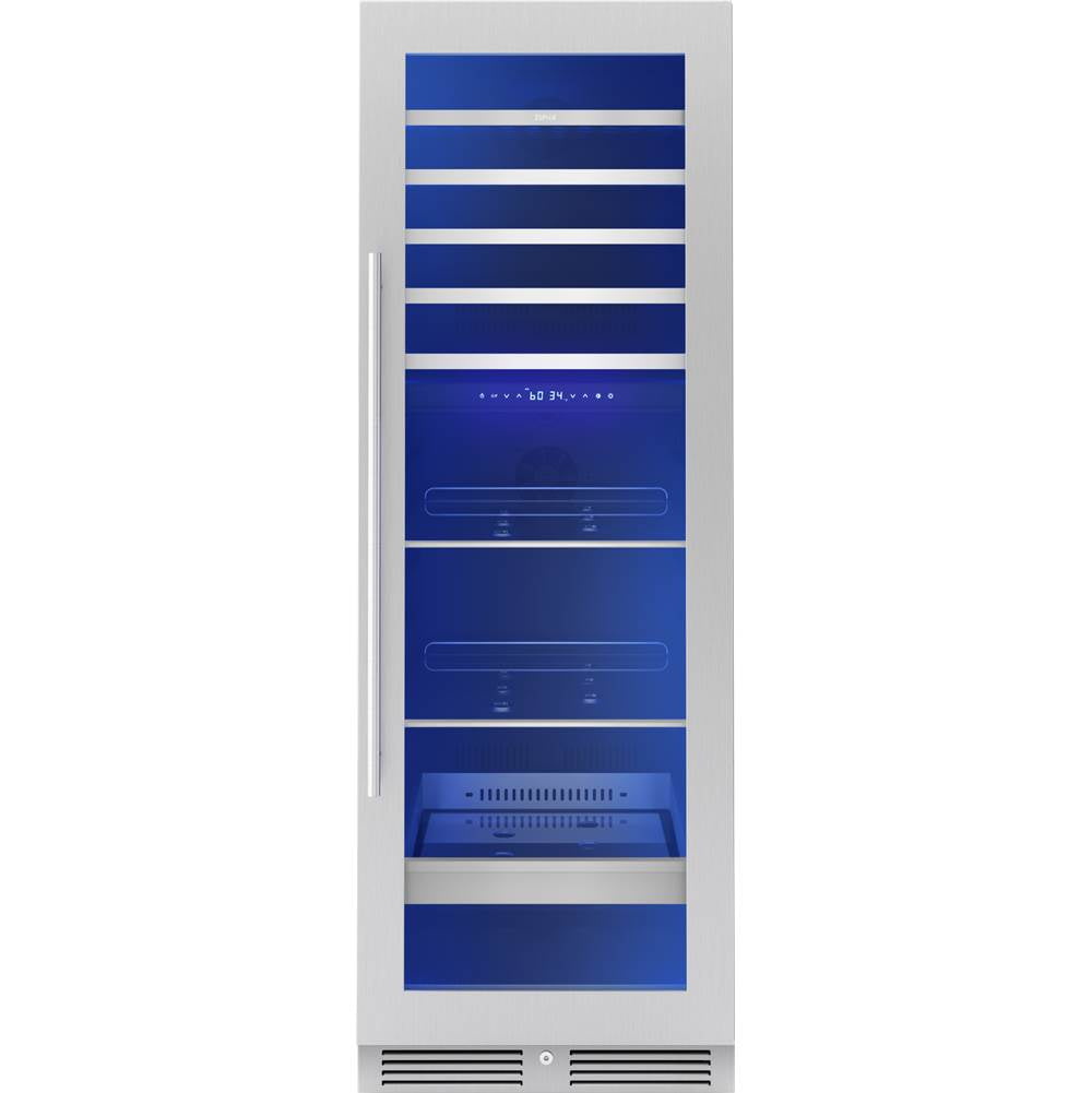 Presrv Wine And Bev Cooler, 24'' Full Size, SS And Glass, Reversible, 2 Zones