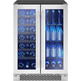 Zephyr - Brisas Wine Bev Cooler, 24in UC, SS+Gls, Fr Dr, 2Z - Stainless Steel,Glass