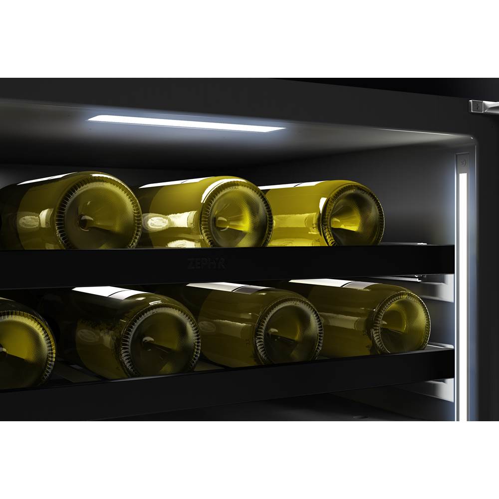 Presrv wine cooler, 24'' compact, panel-ready and glass, reversible, 2 zones