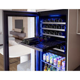 Presrv Wine And Bev Cooler, 24'' Full Size, SS And Glass, Reversible, 2 Zones