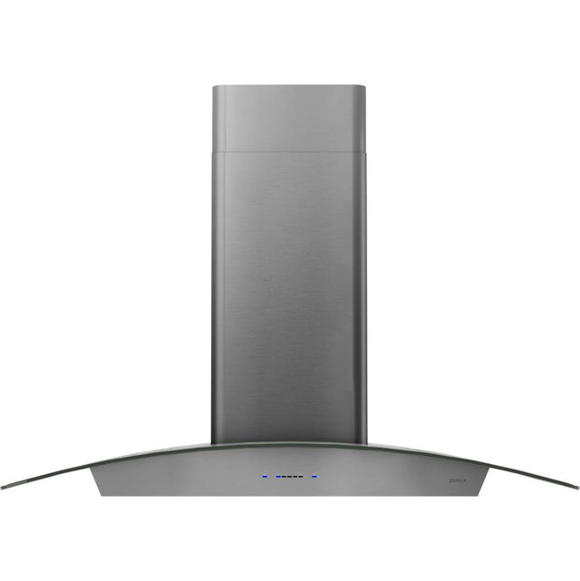 Zephyr - Ravenna Wall, 90cm, Black SSPlusGray Glass, LED - Black Stainless Steel