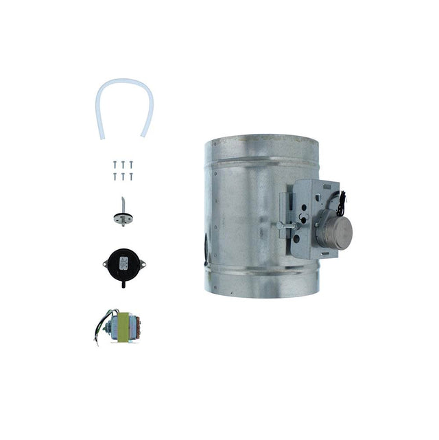 Zephyr - 6'' round universal make-up air damper kit, up to 600 CFM - Silver