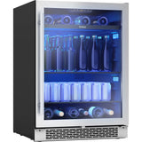 Brisas Single Zone Under Counter Beverage Cooler in Stainless Steel with Reversible Door