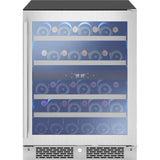 Zephyr - Presrv ADA Wine Cooler, 24in Compact, SS and Glass, Reversible Door  and  Lock, 2 zones - Stainless Steel,Glass