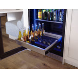 Presrv Wine And Bev Cooler, 24'' Full Size, SS And Glass, Reversible, 2 Zones