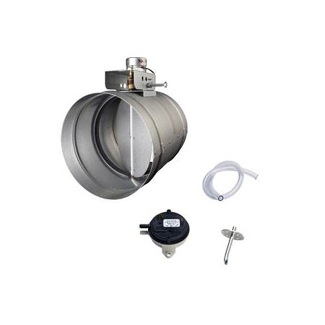 Zephyr - 8'' round universal make-up air damper kit, up to 1,000 CFM - Silver
