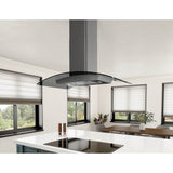 Ravenna Island, 90cm, Black SSPlusGray Glass, LED